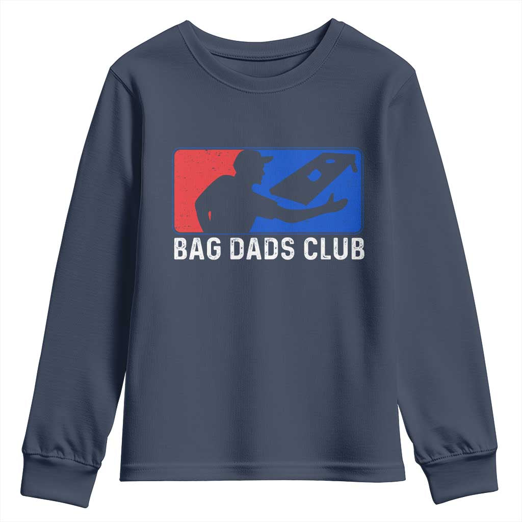 Funny Cornhole Bag Dads Club Youth Sweatshirt TS10 Navy Print Your Wear