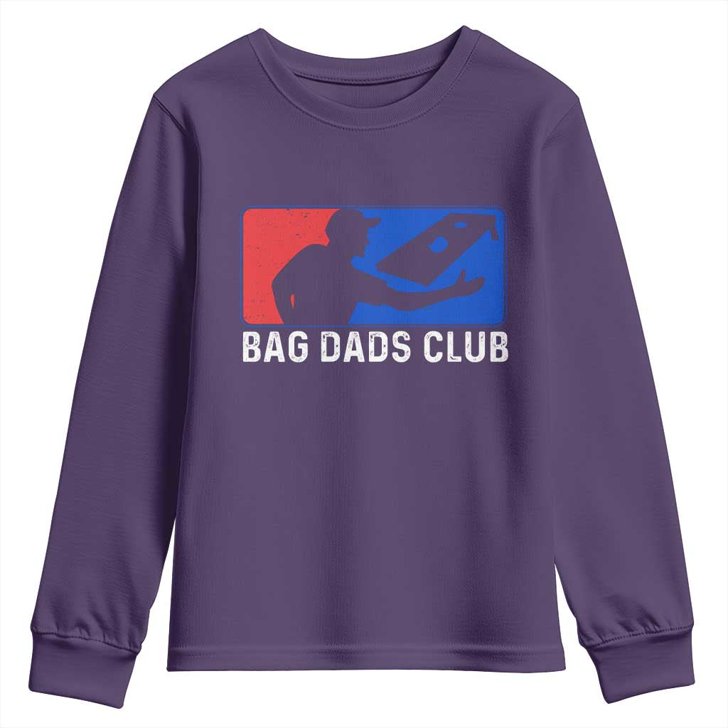 Funny Cornhole Bag Dads Club Youth Sweatshirt TS10 Purple Print Your Wear