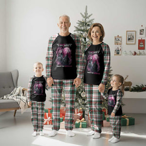 Pink Breast Cancer Plaid Pajama Set Pink Ribbon Comeback Stronger Than Setback Wolf Moon TS10 Christmas Plaid Print Your Wear