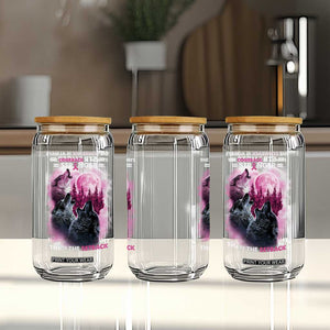 Pink Breast Cancer Glass Can Pink Ribbon Comeback Stronger Than Setback Wolf Moon TS10 Print Your Wear