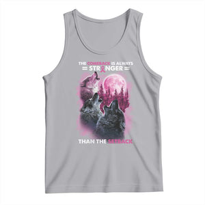 Pink Breast Cancer Tank Top Pink Ribbon Comeback Stronger Than Setback Wolf Moon TS10 Athletic Heather Print Your Wear