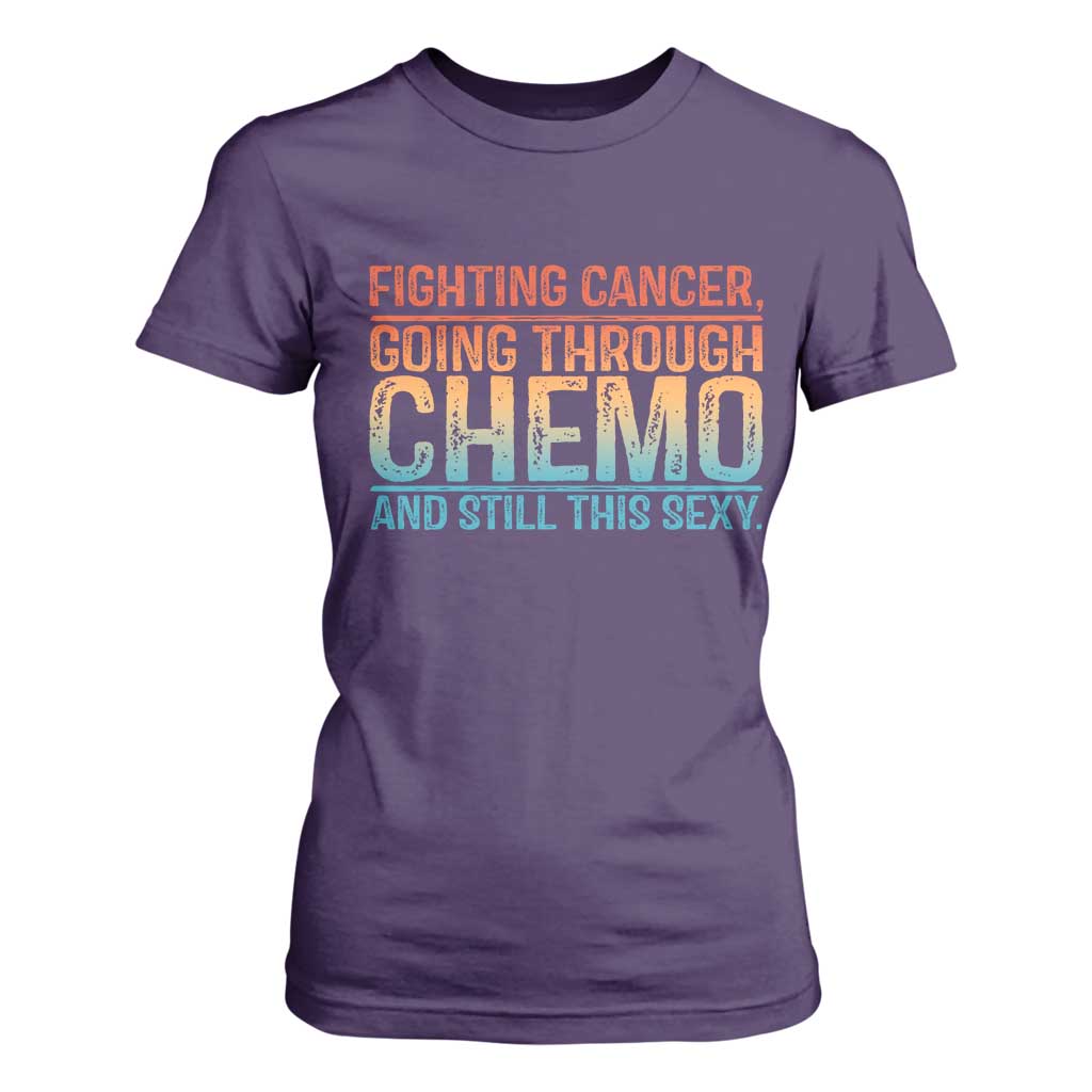 Funny Cancer Fighter T Shirt For Women Inspirational Quote Chemo Patient Gift TS10 Purple Print Your Wear