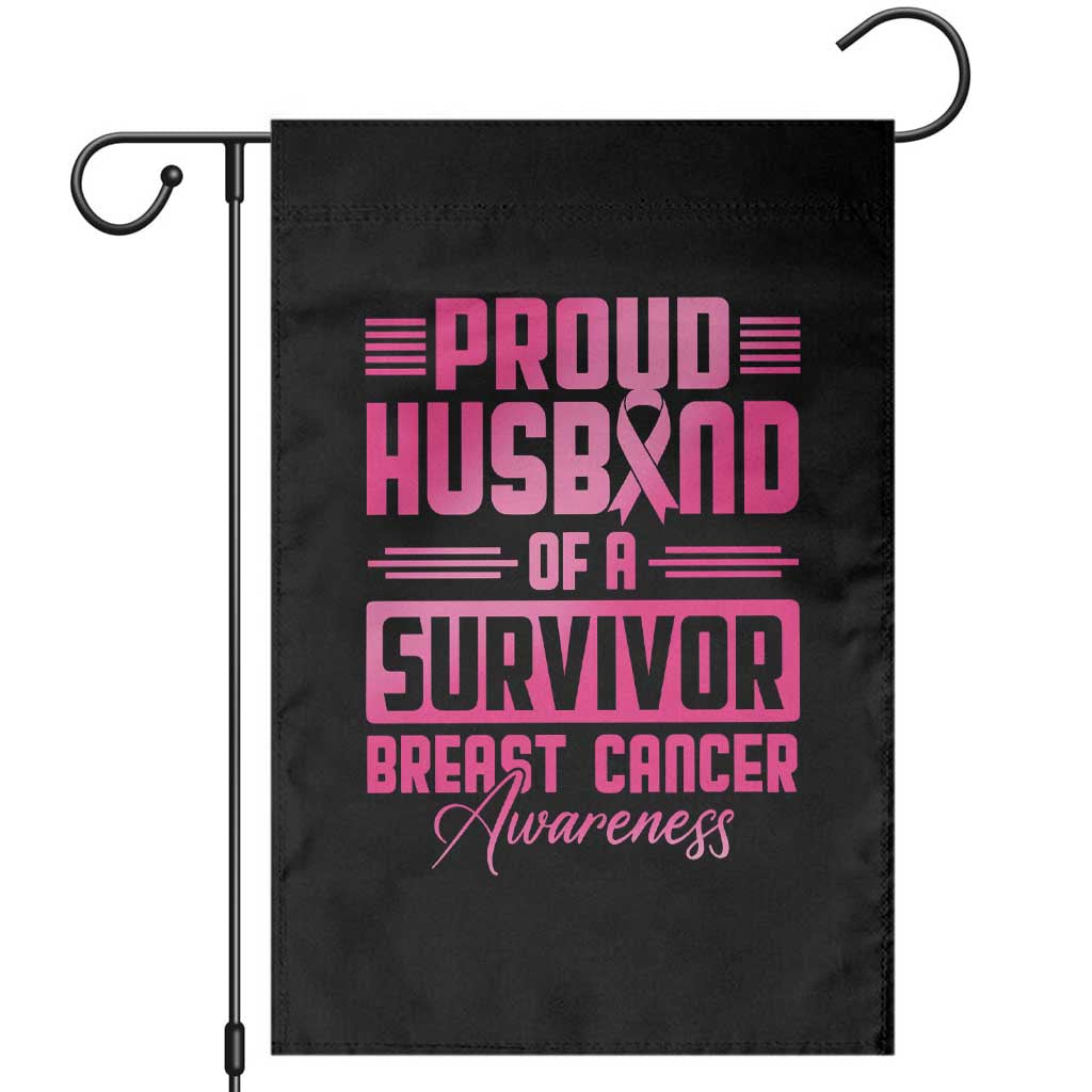 Husband Of A Warrior Breast Cancer Awareness Garden Flag Wife Support Squad TS10 Black Print Your Wear