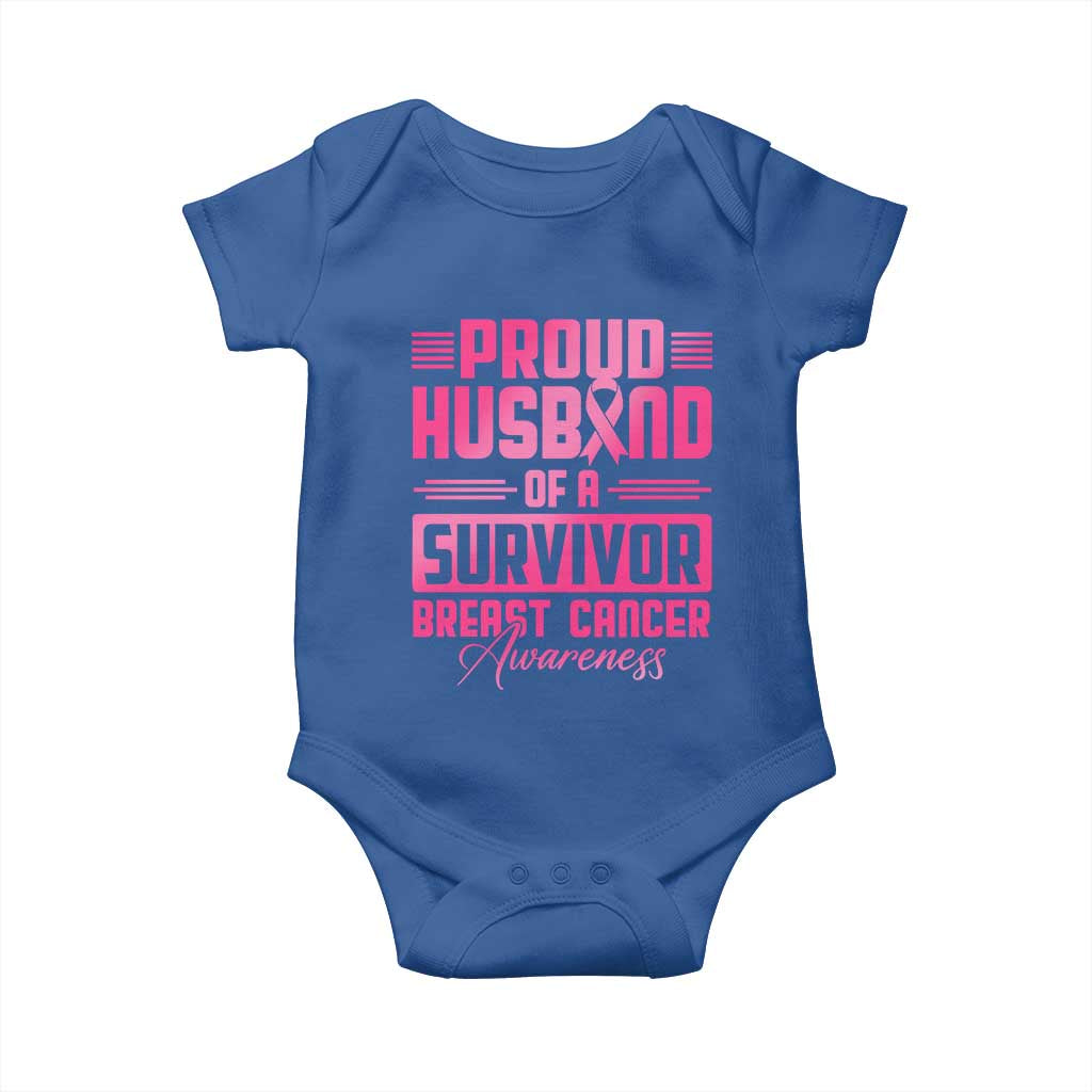 Husband Of A Warrior Breast Cancer Awareness Baby Onesie Wife Support Squad TS10 Royal Blue Print Your Wear