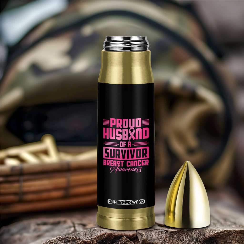 Husband Of A Warrior Breast Cancer Awareness Bullet Tumbler Wife Support Squad TS10 Print Your Wear