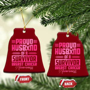 Husband Of A Warrior Breast Cancer Awareness Ceramic Ornament Wife Support Squad TS10 Print Your Wear