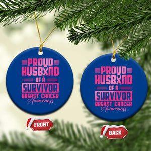 Husband Of A Warrior Breast Cancer Awareness Ceramic Ornament Wife Support Squad TS10 1pc Blue Print Your Wear
