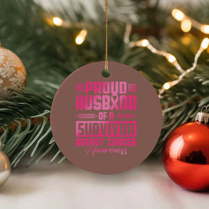 Husband Of A Warrior Breast Cancer Awareness Ceramic Ornament Wife Support Squad TS10 1pc Mocha Print Your Wear
