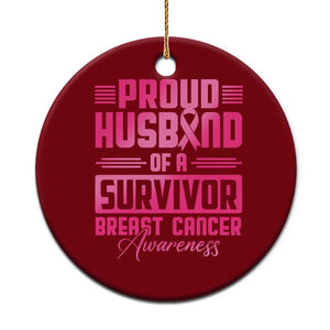 Husband Of A Warrior Breast Cancer Awareness Ceramic Ornament Wife Support Squad TS10 1pc Red Print Your Wear