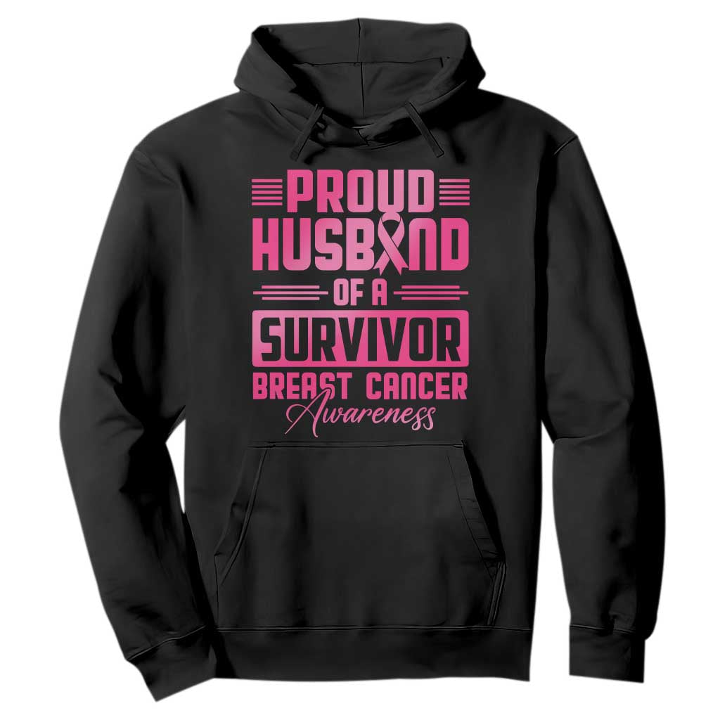 Husband Of A Warrior Breast Cancer Awareness Hoodie Wife Support Squad TS10 Black Print Your Wear