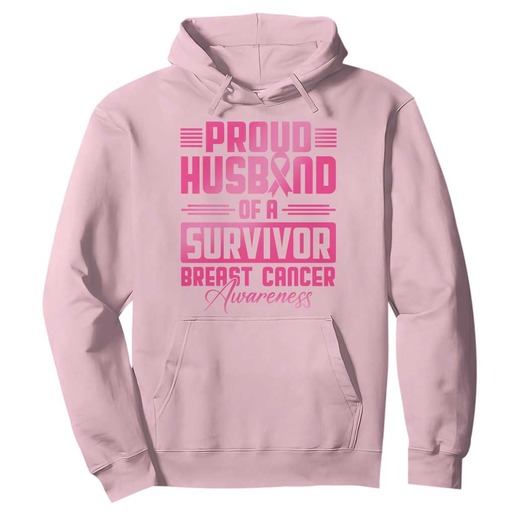 Husband Of A Warrior Breast Cancer Awareness Hoodie Wife Support Squad TS10 Light Pink Print Your Wear