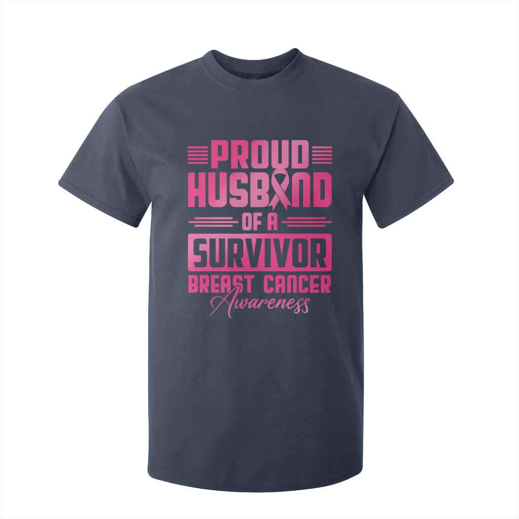 Husband Of A Warrior Breast Cancer Awareness T Shirt For Kid Wife Support Squad TS10 Navy Print Your Wear