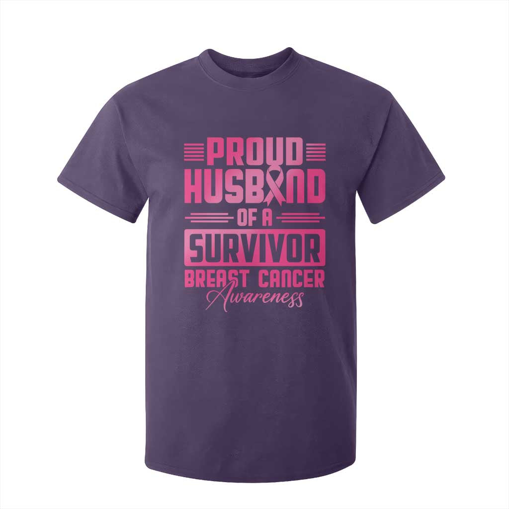 Husband Of A Warrior Breast Cancer Awareness T Shirt For Kid Wife Support Squad TS10 Purple Print Your Wear
