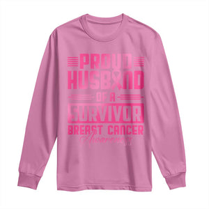 Husband Of A Warrior Breast Cancer Awareness Long Sleeve Shirt Wife Support Squad TS10 Azalea Print Your Wear