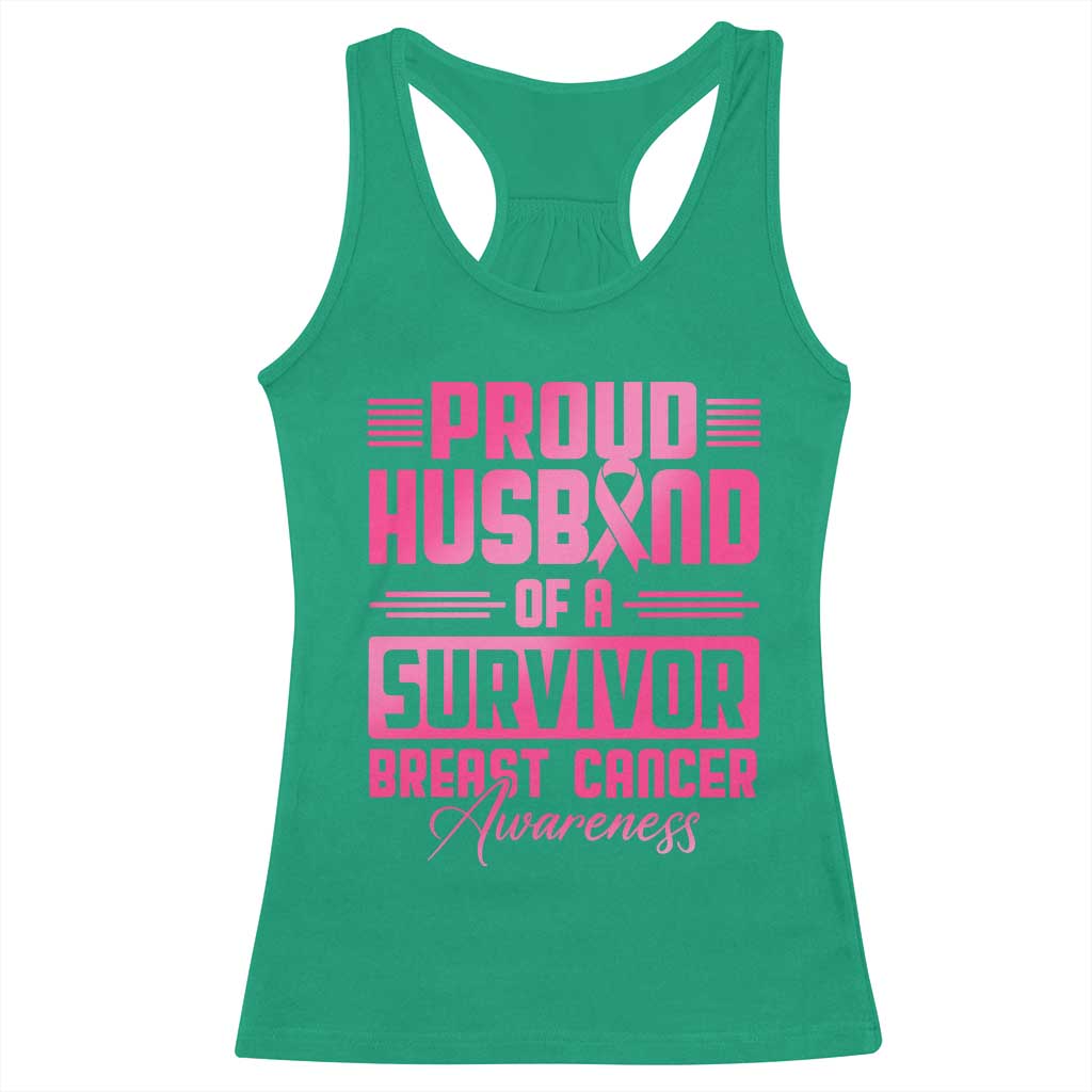 Husband Of A Warrior Breast Cancer Awareness Racerback Tank Top Wife Support Squad TS10 Irish Green Print Your Wear