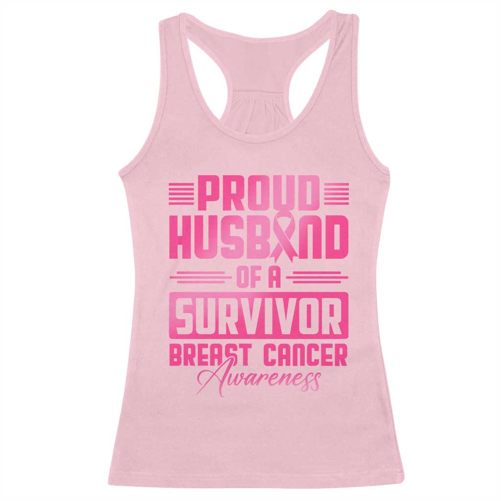 Husband Of A Warrior Breast Cancer Awareness Racerback Tank Top Wife Support Squad TS10 Light Pink Print Your Wear
