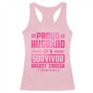 Husband Of A Warrior Breast Cancer Awareness Racerback Tank Top Wife Support Squad TS10 Light Pink Print Your Wear
