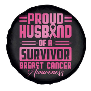 Husband Of A Warrior Breast Cancer Awareness Spare Tire Cover Wife Support Squad TS10 Print Your Wear