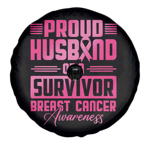 Husband Of A Warrior Breast Cancer Awareness Spare Tire Cover Wife Support Squad TS10 Print Your Wear