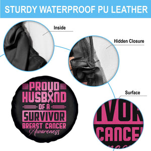 Husband Of A Warrior Breast Cancer Awareness Spare Tire Cover Wife Support Squad TS10 Print Your Wear