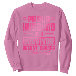 Husband Of A Warrior Breast Cancer Awareness Sweatshirt Wife Support Squad TS10 Azalea Print Your Wear