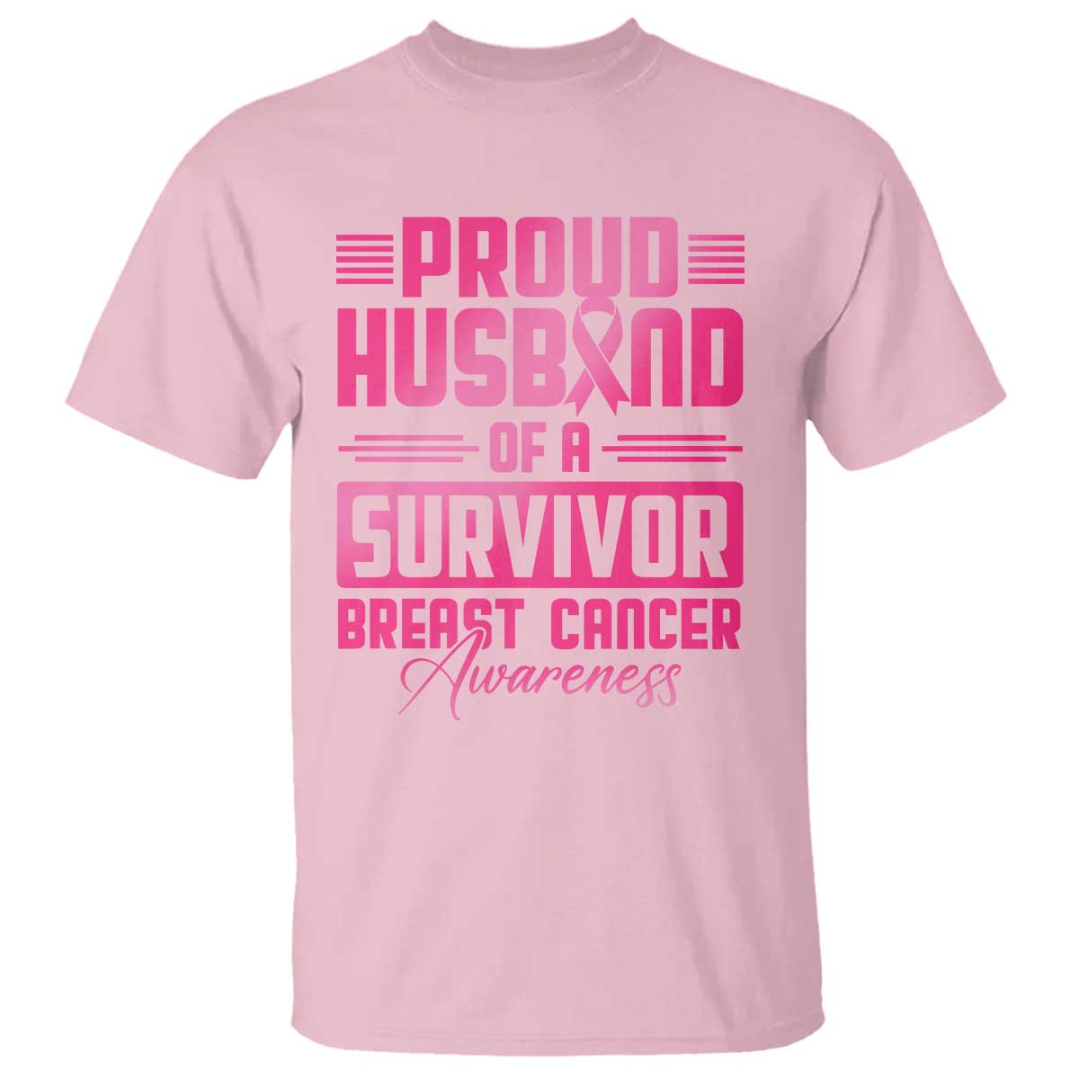 Husband Of A Warrior Breast Cancer Awareness T Shirt Wife Support Squad TS10 Light Pink Print Your Wear