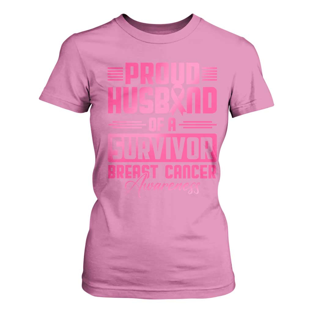 Husband Of A Warrior Breast Cancer Awareness T Shirt For Women Wife Support Squad TS10 Azalea Print Your Wear