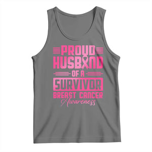 Husband Of A Warrior Breast Cancer Awareness Tank Top Wife Support Squad TS10 Black Heather Print Your Wear