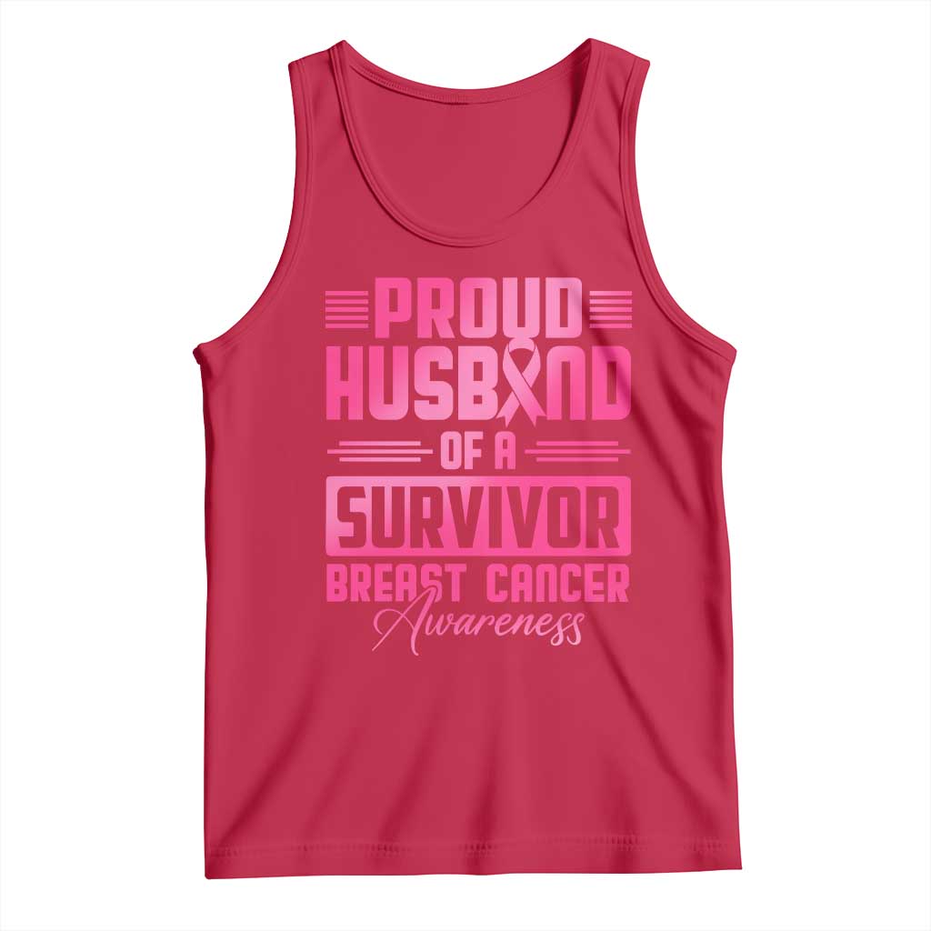 Husband Of A Warrior Breast Cancer Awareness Tank Top Wife Support Squad TS10 Red Print Your Wear