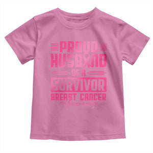 Husband Of A Warrior Breast Cancer Awareness Toddler T Shirt Wife Support Squad TS10 Azalea Print Your Wear