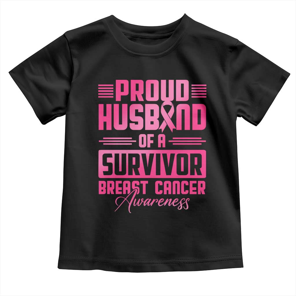 Husband Of A Warrior Breast Cancer Awareness Toddler T Shirt Wife Support Squad TS10 Black Print Your Wear