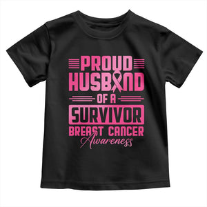 Husband Of A Warrior Breast Cancer Awareness Toddler T Shirt Wife Support Squad TS10 Black Print Your Wear