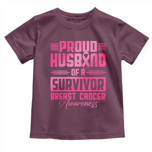 Husband Of A Warrior Breast Cancer Awareness Toddler T Shirt Wife Support Squad TS10 Maroon Print Your Wear
