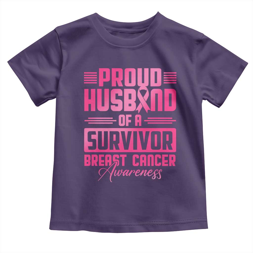 Husband Of A Warrior Breast Cancer Awareness Toddler T Shirt Wife Support Squad TS10 Purple Print Your Wear