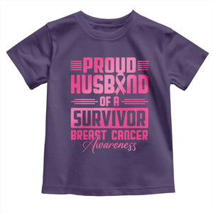 Husband Of A Warrior Breast Cancer Awareness Toddler T Shirt Wife Support Squad TS10 Purple Print Your Wear