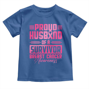 Husband Of A Warrior Breast Cancer Awareness Toddler T Shirt Wife Support Squad TS10 Royal Blue Print Your Wear