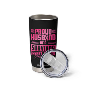 Husband Of A Warrior Breast Cancer Awareness Tumbler Cup Wife Support Squad TS10 Print Your Wear