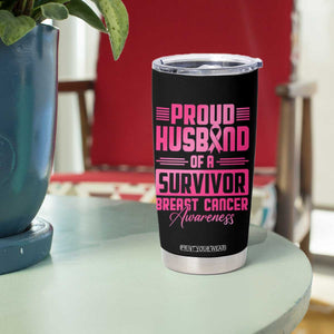 Husband Of A Warrior Breast Cancer Awareness Tumbler Cup Wife Support Squad TS10 Print Your Wear