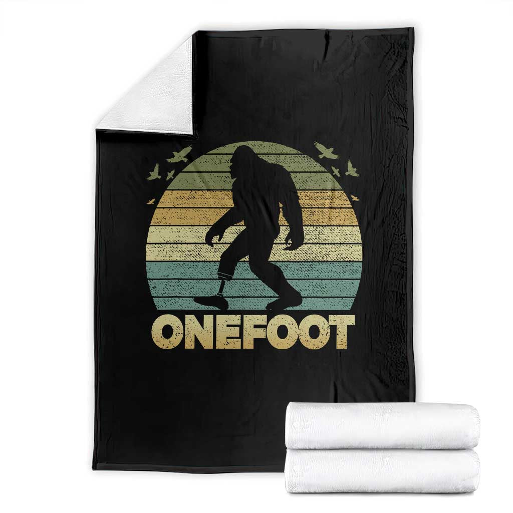 Onefoot Leg Amputee Recovery Throw Blanket Retro One Foot Bigfoot TS10 Black Print Your Wear