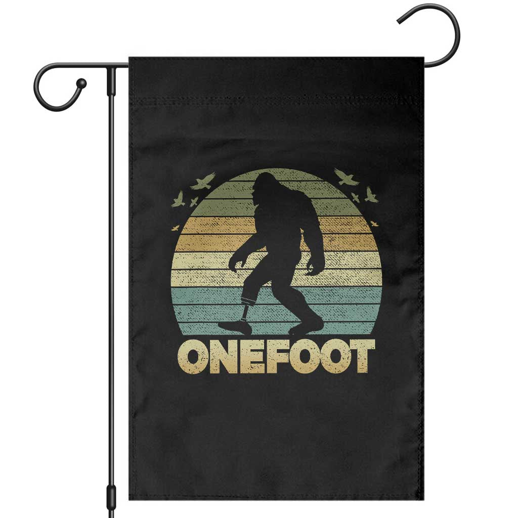 Onefoot Leg Amputee Recovery Garden Flag Retro One Foot Bigfoot TS10 Black Print Your Wear