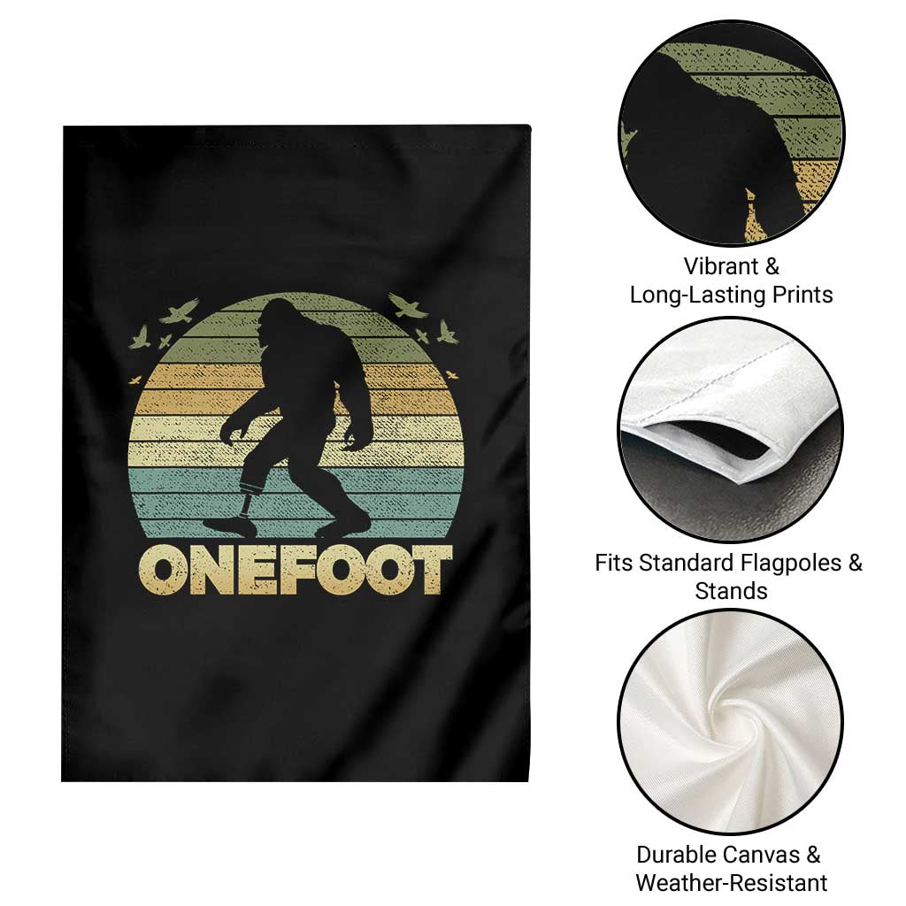 Onefoot Leg Amputee Recovery Garden Flag Retro One Foot Bigfoot TS10 Print Your Wear