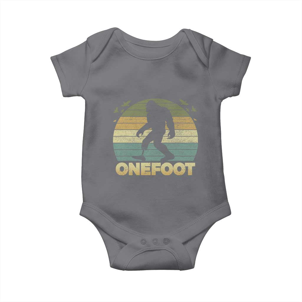 Onefoot Leg Amputee Recovery Baby Onesie Retro One Foot Bigfoot TS10 Charcoal Print Your Wear