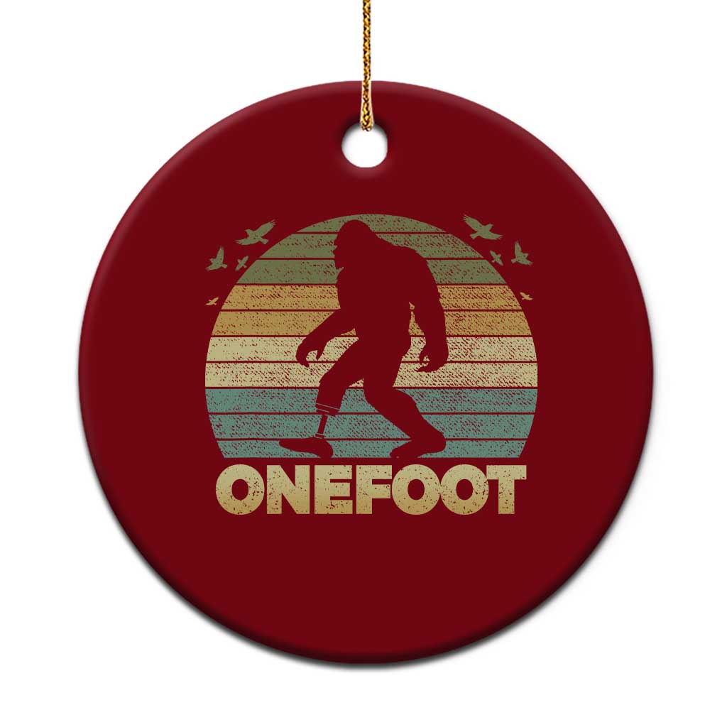 Onefoot Leg Amputee Recovery Ceramic Ornament Retro One Foot Bigfoot TS10 1pc Red Print Your Wear