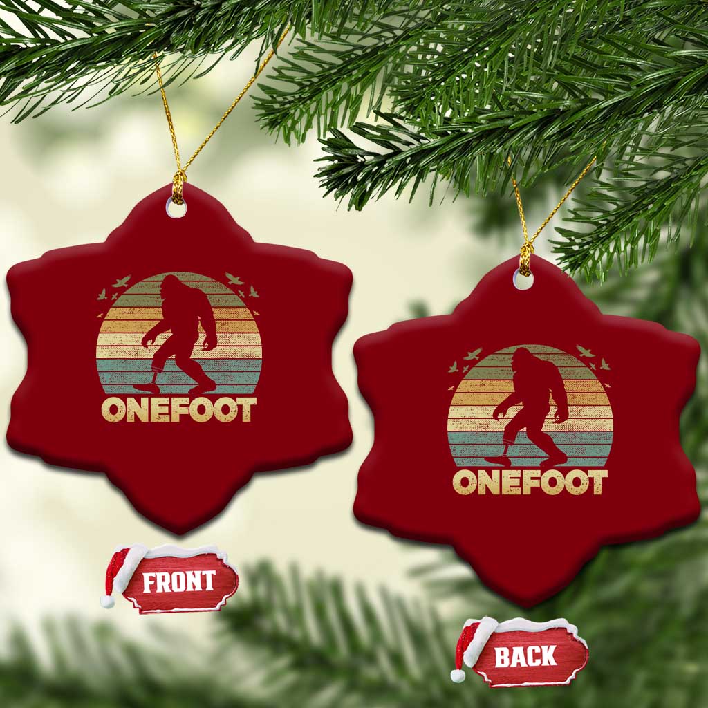 Onefoot Leg Amputee Recovery Ceramic Ornament Retro One Foot Bigfoot TS10 Print Your Wear