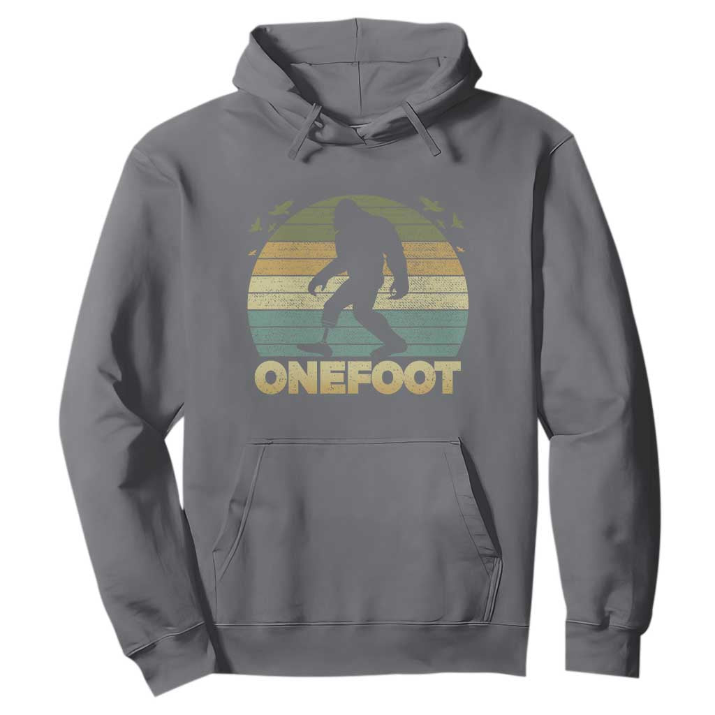Onefoot Leg Amputee Recovery Hoodie Retro One Foot Bigfoot TS10 Charcoal Print Your Wear