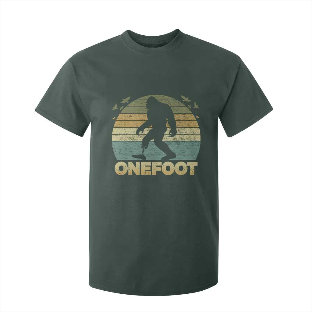 Onefoot Leg Amputee Recovery T Shirt For Kid Retro One Foot Bigfoot TS10 Dark Forest Green Print Your Wear