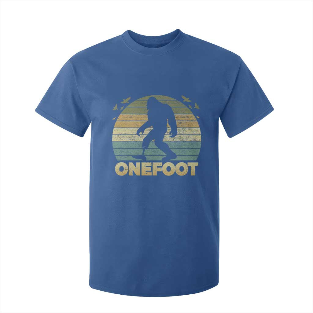 Onefoot Leg Amputee Recovery T Shirt For Kid Retro One Foot Bigfoot TS10 Royal Blue Print Your Wear