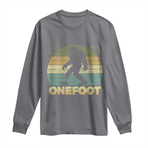 Onefoot Leg Amputee Recovery Long Sleeve Shirt Retro One Foot Bigfoot TS10 Charcoal Print Your Wear
