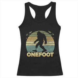 Onefoot Leg Amputee Recovery Racerback Tank Top Retro One Foot Bigfoot TS10 Black Print Your Wear