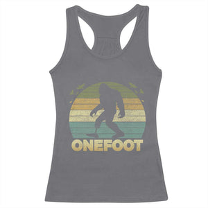 Onefoot Leg Amputee Recovery Racerback Tank Top Retro One Foot Bigfoot TS10 Charcoal Print Your Wear